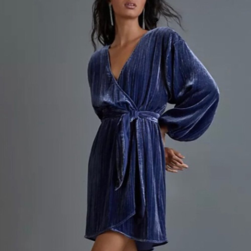 Sofia Velvet Wrap Mini Dress M